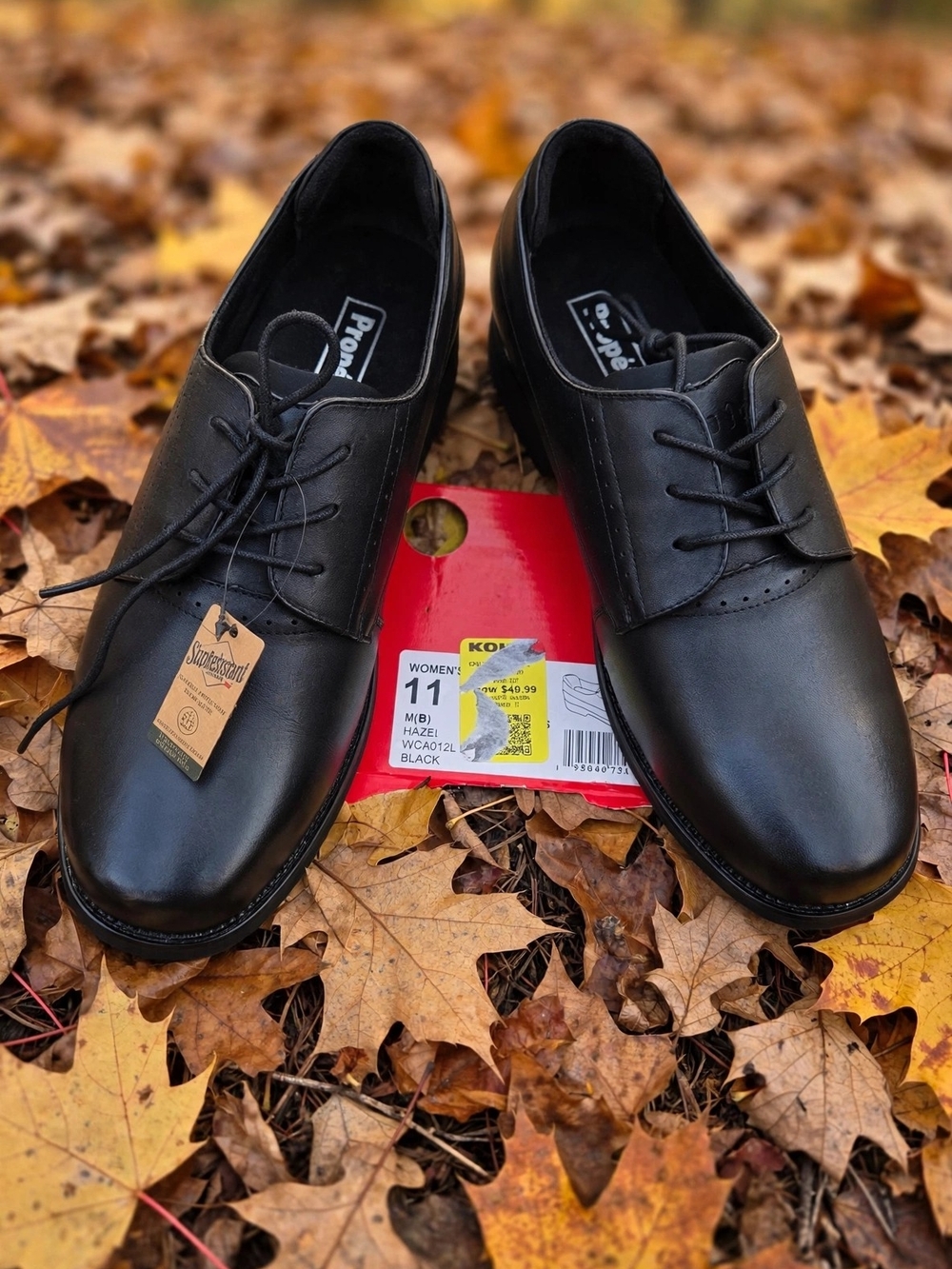 Propet Hazei Women's 11 M Black Leather Lace Up Oxford Shoes Scotchgard New